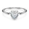Eternity-Solitärring mit im Labor gezüchteten Diamanten, 0,5 Karat insgesamt, Herzform, Sterlingsilber