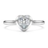 Eternity-Solitärring mit im Labor gezüchteten Diamanten, 0,5 Karat insgesamt, Herzform, Sterlingsilber