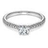 Eternity-Solitärring mit im Labor gezüchteten Diamanten, 0,7 Karat insgesamt, runde Form, 14 Karat Weißgold Eternity-Solitärring mit im Labor gezüchteten Diamanten, 0,7 Karat insgesamt, runde Form, 14 Karat Weißgold