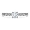 Eternity-Solitärring mit im Labor gezüchteten Diamanten, 0,7 Karat insgesamt, runde Form, 14 Karat Weißgold Eternity-Solitärring mit im Labor gezüchteten Diamanten, 0,7 Karat insgesamt, runde Form, 14 Karat Weißgold