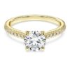 Eternity-Solitärring mit im Labor gezüchteten Diamanten, 1,2 Karat insgesamt, runde Form, 14 Karat Gelbgold Eternity-Solitärring mit im Labor gezüchteten Diamanten, 1,2 Karat insgesamt, runde Form, 14 Karat Gelbgold