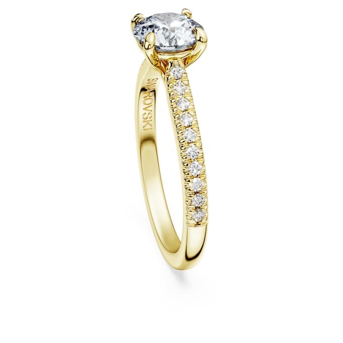 Eternity-Solitärring mit im Labor gezüchteten Diamanten, 1,2 Karat insgesamt, runde Form, 14 Karat Gelbgold Eternity-Solitärring mit im Labor gezüchteten Diamanten, 1,2 Karat insgesamt, runde Form, 14 Karat Gelbgold