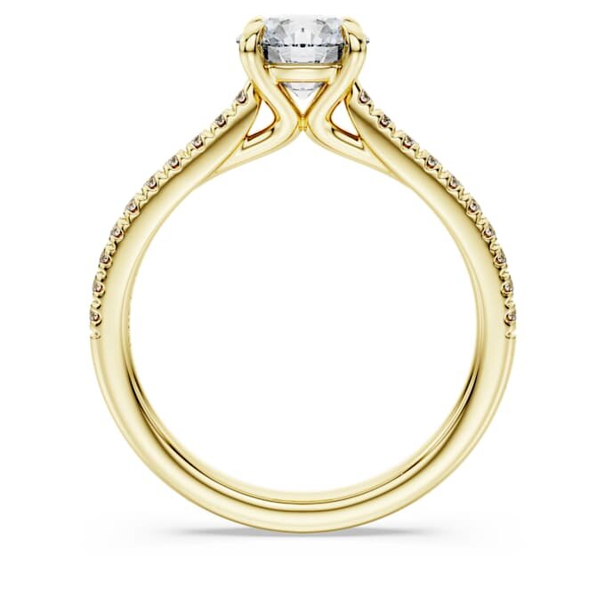 Eternity-Solitärring mit im Labor gezüchteten Diamanten, 1,2 Karat insgesamt, runde Form, 14 Karat Gelbgold Eternity-Solitärring mit im Labor gezüchteten Diamanten, 1,2 Karat insgesamt, runde Form, 14 Karat Gelbgold