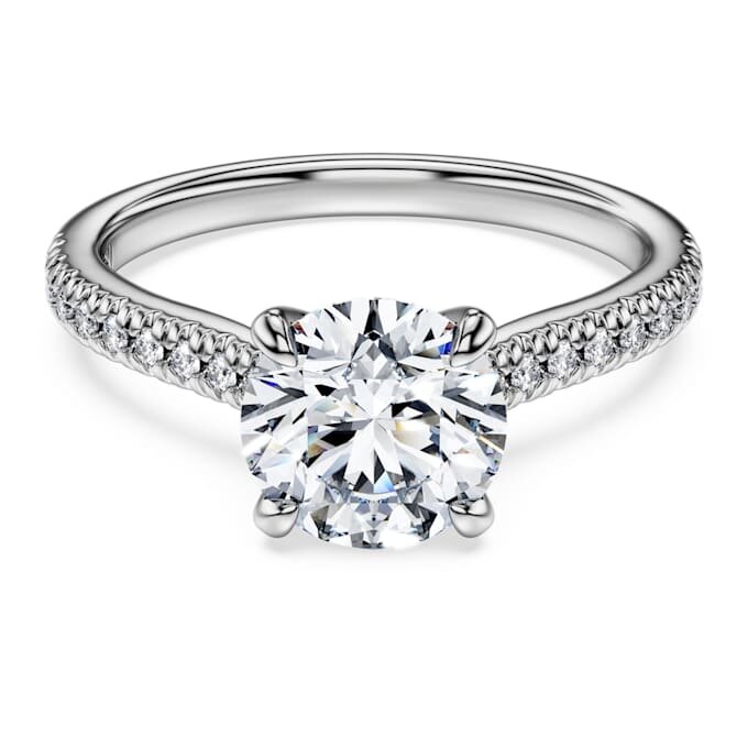 Eternity-Solitärring mit im Labor gezüchteten Diamanten, 1,7 Karat insgesamt, runde Form, 14 Karat Weißgold Eternity-Solitärring mit im Labor gezüchteten Diamanten, 1,7 Karat insgesamt, runde Form, 14 Karat Weißgold