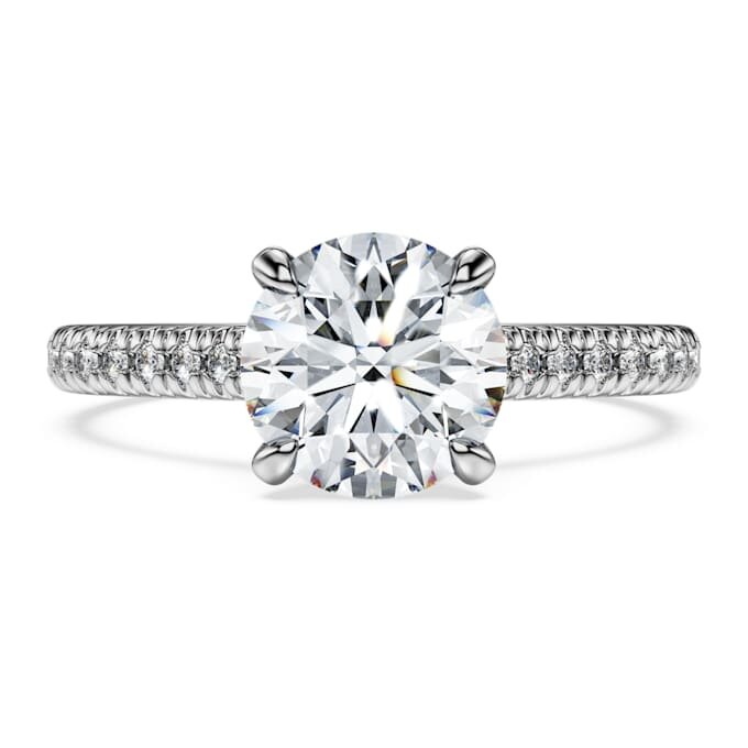 Eternity-Solitärring mit im Labor gezüchteten Diamanten, 1,7 Karat insgesamt, runde Form, 14 Karat Weißgold Eternity-Solitärring mit im Labor gezüchteten Diamanten, 1,7 Karat insgesamt, runde Form, 14 Karat Weißgold