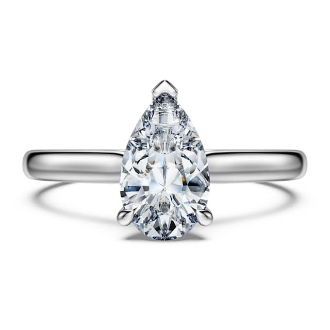Eternity-Solitärring mit im Labor gezüchteten Diamanten, 1 Karat insgesamt, Birnenform, 14-karätiges Weißgold Eternity-Solitärring mit im Labor gezüchteten Diamanten, 1 Karat insgesamt, Birnenform, 14-karätiges Weißgold