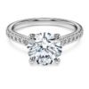 Eternity-Solitärring mit im Labor gezüchteten Diamanten, 2,2 Karat insgesamt, runde Form, 14 Karat Weißgold Eternity-Solitärring mit im Labor gezüchteten Diamanten, 2,2 Karat insgesamt, runde Form, 14 Karat Weißgold