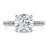 Eternity-Solitärring mit im Labor gezüchteten Diamanten, 2,2 Karat insgesamt, runde Form, 14 Karat Weißgold Eternity-Solitärring mit im Labor gezüchteten Diamanten, 2,2 Karat insgesamt, runde Form, 14 Karat Weißgold