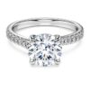 Eternity-Solitärring mit im Labor gezüchteten Diamanten, 2,25 Karat insgesamt, runde Form, 14 Karat Weißgold Eternity-Solitärring mit im Labor gezüchteten Diamanten, 2,25 Karat insgesamt, runde Form, 14 Karat Weißgold