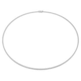 Eternity-Tennis-Halskette mit im Labor gezüchteten Diamanten, 3 Karat insgesamt, runde Form, 14 Karat Weißgold Eternity-Tennis-Halskette mit im Labor gezüchteten Diamanten, 3 Karat insgesamt, runde Form, 14 Karat Weißgold