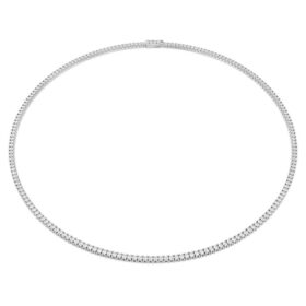 Eternity-Tennis-Halskette mit im Labor gezüchteten Diamanten, 7 Karat insgesamt, runde Form, 14 Karat Weißgold Eternity-Tennis-Halskette mit im Labor gezüchteten Diamanten, 7 Karat insgesamt, runde Form, 14 Karat Weißgold