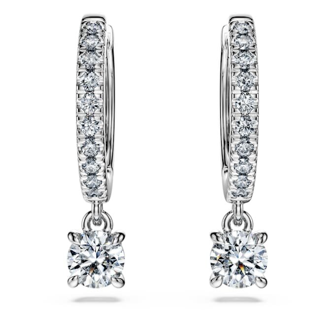 Eternity-Tropf-Ohrringe mit im Labor gezüchteten Diamanten, 0,7 Karat insgesamt, runde Form, 14 Karat Weißgold Eternity-Tropf-Ohrringe mit im Labor gezüchteten Diamanten, 0,7 Karat insgesamt, runde Form, 14 Karat Weißgold