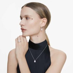 Eternity-Halo-Solitärring mit im Labor gezüchteten Diamanten, 1,3 Karat insgesamt, Birnenform, 14 Karat Weißgold