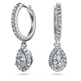 Eternity-Tropfenohrringe mit im Labor gezüchteten Diamanten, 1,25 Karat insgesamt, Birnenform, 14 Karat Weißgold
