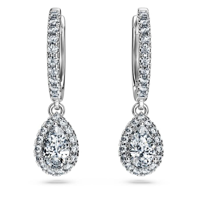 Eternity-Tropfenohrringe mit im Labor gezüchteten Diamanten, 1,25 Karat insgesamt, Birnenform, 14 Karat Weißgold Eternity-Tropfenohrringe mit im Labor gezüchteten Diamanten, 1,25 Karat insgesamt, Birnenform, 14 Karat Weißgold
