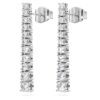 Eternity-Tropfenohrringe mit im Labor gezüchteten Diamanten, 1,3 Karat insgesamt, runde Form, 14-karätiges Weißgold Eternity-Tropfenohrringe mit im Labor gezüchteten Diamanten, 1,3 Karat insgesamt, runde Form, 14-karätiges Weißgold