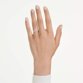 Eternity V-Band-Ring mit im Labor gezüchteten Diamanten, 0,25 Karat insgesamt, runde Form, 14-karätiges Weißgold