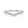 Eternity V-Band-Ring mit im Labor gezüchteten Diamanten, 0,25 Karat insgesamt, runde Form, 14-karätiges Weißgold Eternity V-Band-Ring mit im Labor gezüchteten Diamanten, 0,25 Karat insgesamt, runde Form, 14-karätiges Weißgold