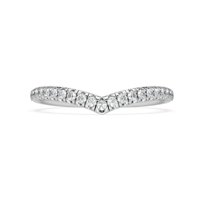 Eternity V-Band-Ring mit im Labor gezüchteten Diamanten, 0,25 Karat insgesamt, runde Form, 14-karätiges Weißgold Eternity V-Band-Ring mit im Labor gezüchteten Diamanten, 0,25 Karat insgesamt, runde Form, 14-karätiges Weißgold