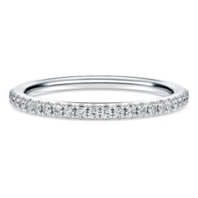 Ewigkeitsring mit im Labor gezüchteten Diamanten, 0,2 Karat insgesamt, runde Form, 14 Karat Weißgold