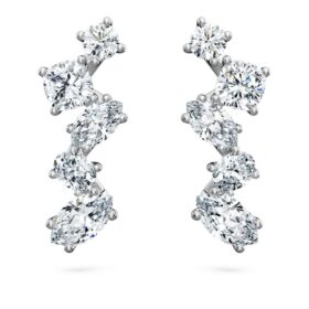 Galaxy-Ohrklemmen mit im Labor gezüchteten Diamanten, 1,25 Karat insgesamt, verschiedene Formen, 14 Karat Weißgold