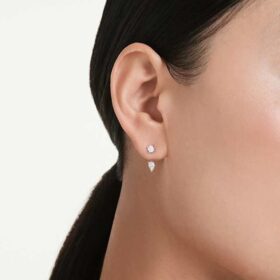 Galaxy-Ohrringe mit im Labor gezüchteten Diamanten, 0,82 Karat insgesamt, verschiedene Schliffformen, Sterlingsilber