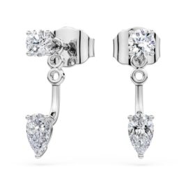 Galaxy-Ohrringe mit im Labor gezüchteten Diamanten, 0,82 Karat insgesamt, verschiedene Schliffformen, Sterlingsilber