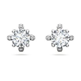 Galaxy-Ohrringe mit im Labor gezüchteten Diamanten, 2,1 Karat insgesamt, runde Form, 14-karätiges Weißgold