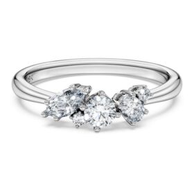 Galaxy-Ring mit im Labor gezüchteten Diamanten, 0,43 Karat insgesamt, verschiedene Formen, Sterlingsilber
