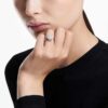 Galaxy-Ring mit im Labor gezüchteten Diamanten, 2 Karat insgesamt, runde Form, 14-karätiges Weißgold