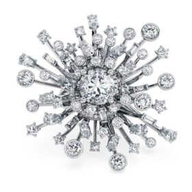 Galaxy-Ring mit im Labor gezüchteten Diamanten, 9,5 Karat insgesamt, verschiedene Formen, 18 Karat Weißgold