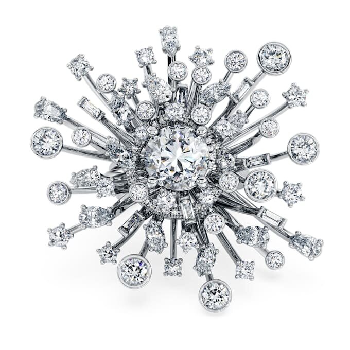 Galaxy-Ring mit im Labor gezüchteten Diamanten, 9,5 Karat insgesamt, verschiedene Formen, 18 Karat Weißgold Galaxy-Ring mit im Labor gezüchteten Diamanten, 9,5 Karat insgesamt, verschiedene Formen, 18 Karat Weißgold