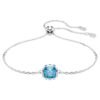 Geburtsstein-Armband mit quadratischem Schliff, Dezember, Blau, rhodiniert