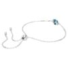 Geburtsstein-Armband mit quadratischem Schliff, Dezember, Blau, rhodiniert