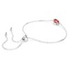 Geburtsstein-Armband mit quadratischem Schliff, Juli, rot, rhodiniert