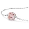 Geburtsstein-Armband mit quadratischem Schliff, Juni, Rosa, rhodiniert