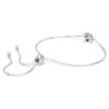 Geburtsstein-Armband mit quadratischem Schliff, Juni, Rosa, rhodiniert