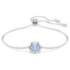 Geburtsstein-Armband mit quadratischem Schliff, März, Blau, rhodiniert