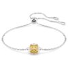 Geburtsstein-Armband mit quadratischem Schliff, November, Gelb, rhodiniert
