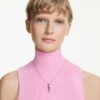 Gema-Anhänger mit gemischten Schliffen, rosa, rhodiniert