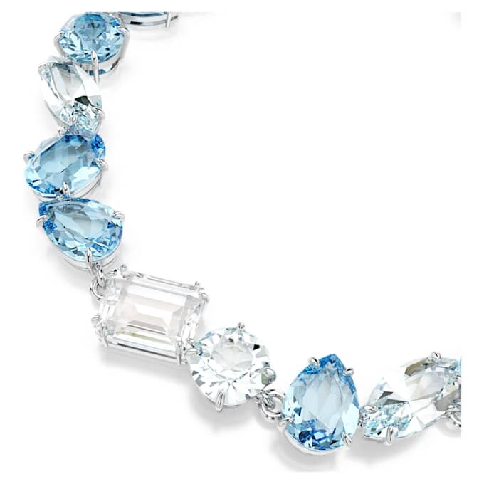 Gema-Armband mit gemischten Schliffen, blau, rhodiniert Gema-Armband mit gemischten Schliffen, blau, rhodiniert
