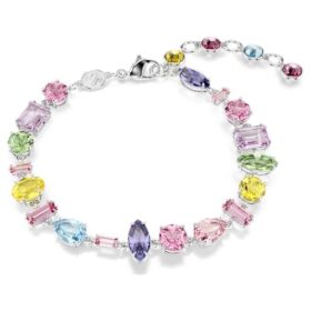 Gema-Armband mit gemischten Schliffen, mehrfarbig, rhodiniert