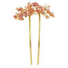 Gema Haarspange Kristallperle, verschiedene Schliffe, Blume, Rosa, goldfarben plattiert