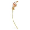 Gema Haarspange Kristallperle, verschiedene Schliffe, Blume, Rosa, goldfarben plattiert