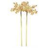Gema Haarspange Kristallperle, verschiedene Schliffe, Blume, Rosa, goldfarben plattiert