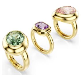 Gema-Motiv-Ringe (3), mehrfarbig, goldfarben plattiert