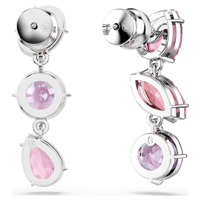 Gema-Ohrringe mit gemischten Schliffen, rosa, rhodiniert Gema-Ohrringe mit gemischten Schliffen, rosa, rhodiniert