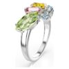 Gema-Ring mit gemischten Schliffen, mehrfarbig, rhodiniert Gema-Ring mit gemischten Schliffen, mehrfarbig, rhodiniert