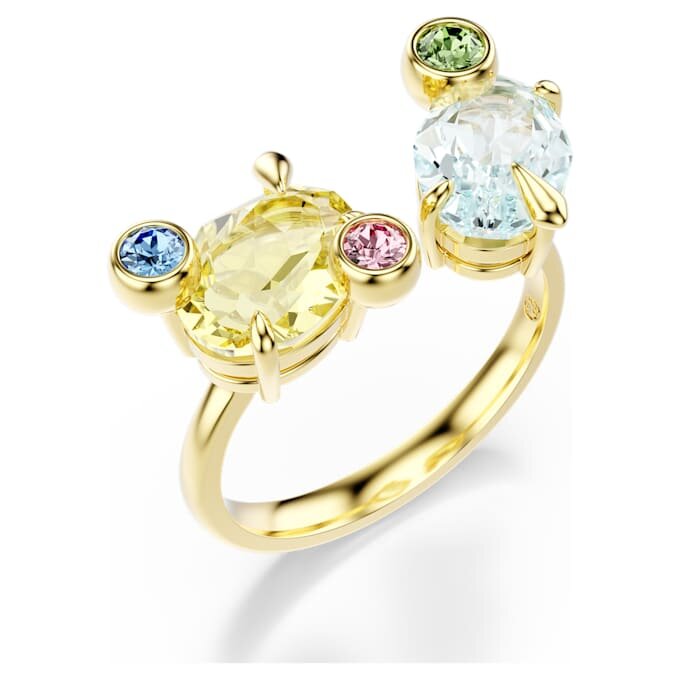 Gema-Ringe (3), gemischte Schliffe, mehrfarbig, goldfarben plattiert Gema-Ringe (3), gemischte Schliffe, mehrfarbig, goldfarben plattiert