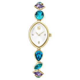 Gema Uhr mit Kristall-Armband, goldfarben, goldfarbene Oberfläche